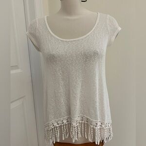 Mine ladies top with embroidered fringe size small